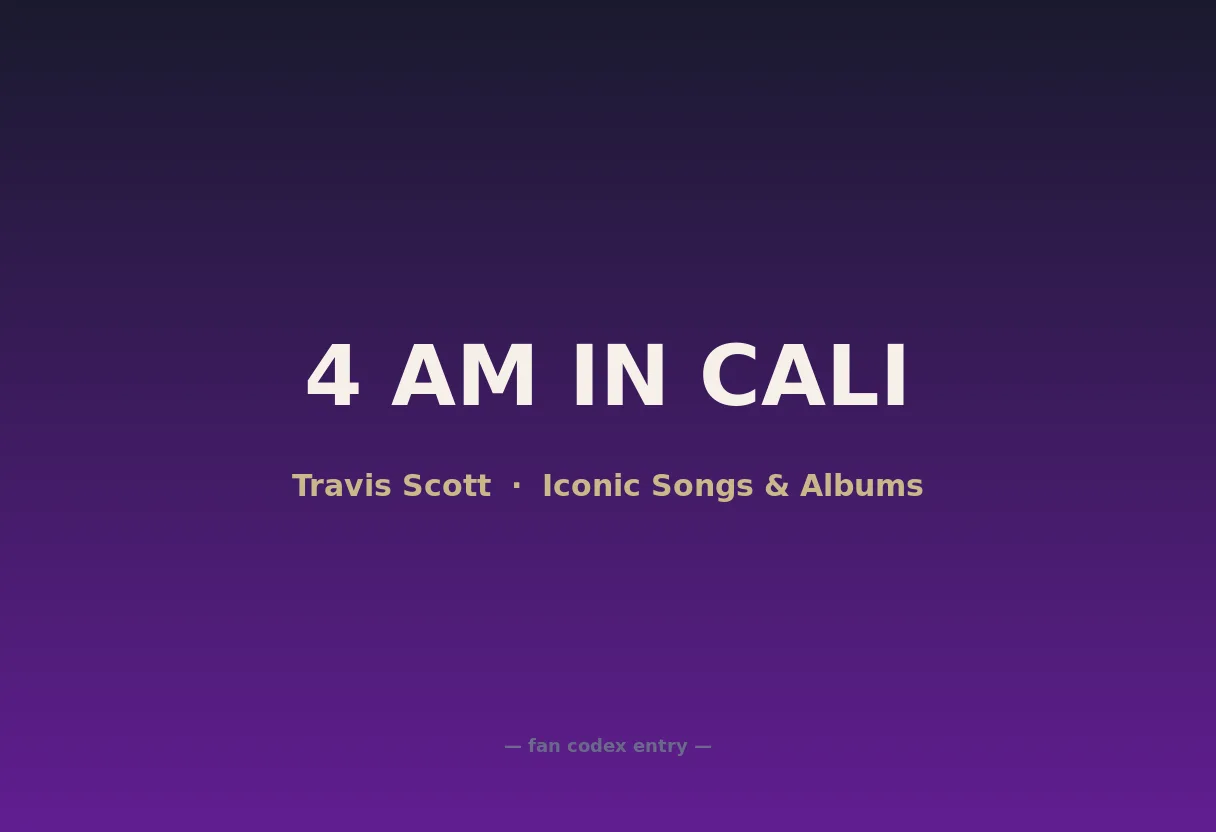 4 AM IN CALI