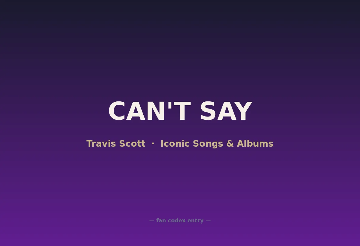 CAN'T SAY